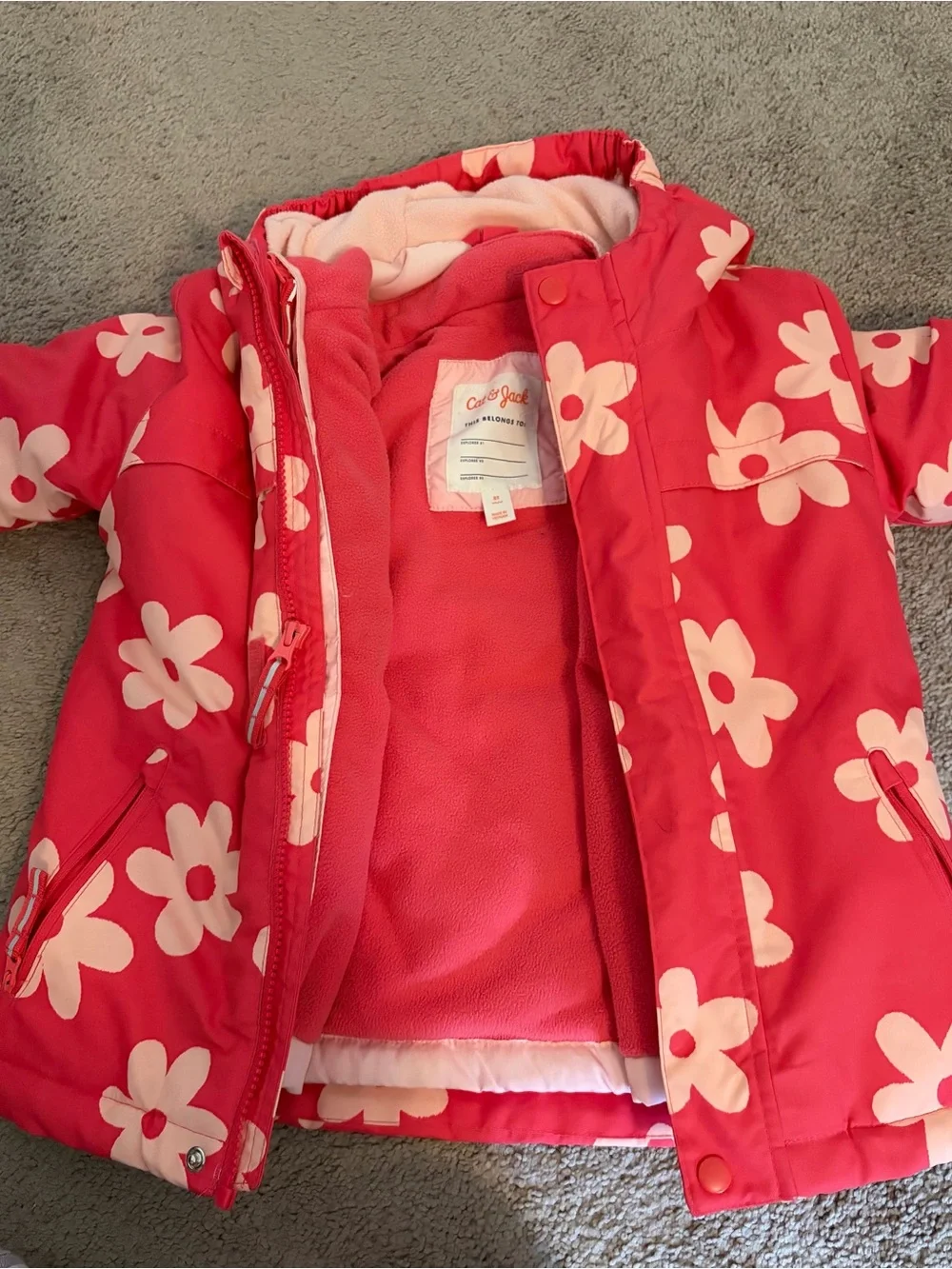 Cat & Jack Pink Floral Winter Coat